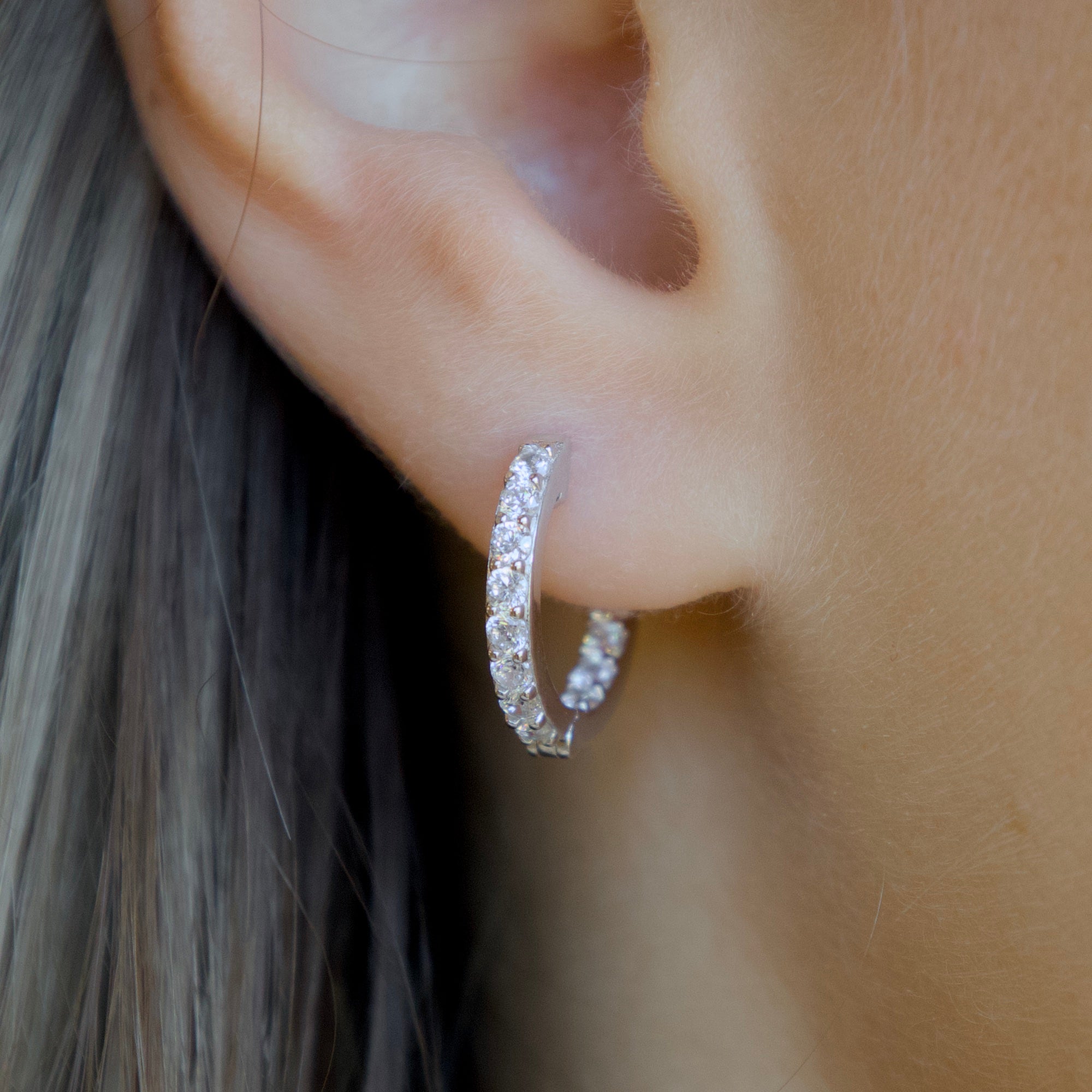 Cubic Zirconia Inside Out Hoops