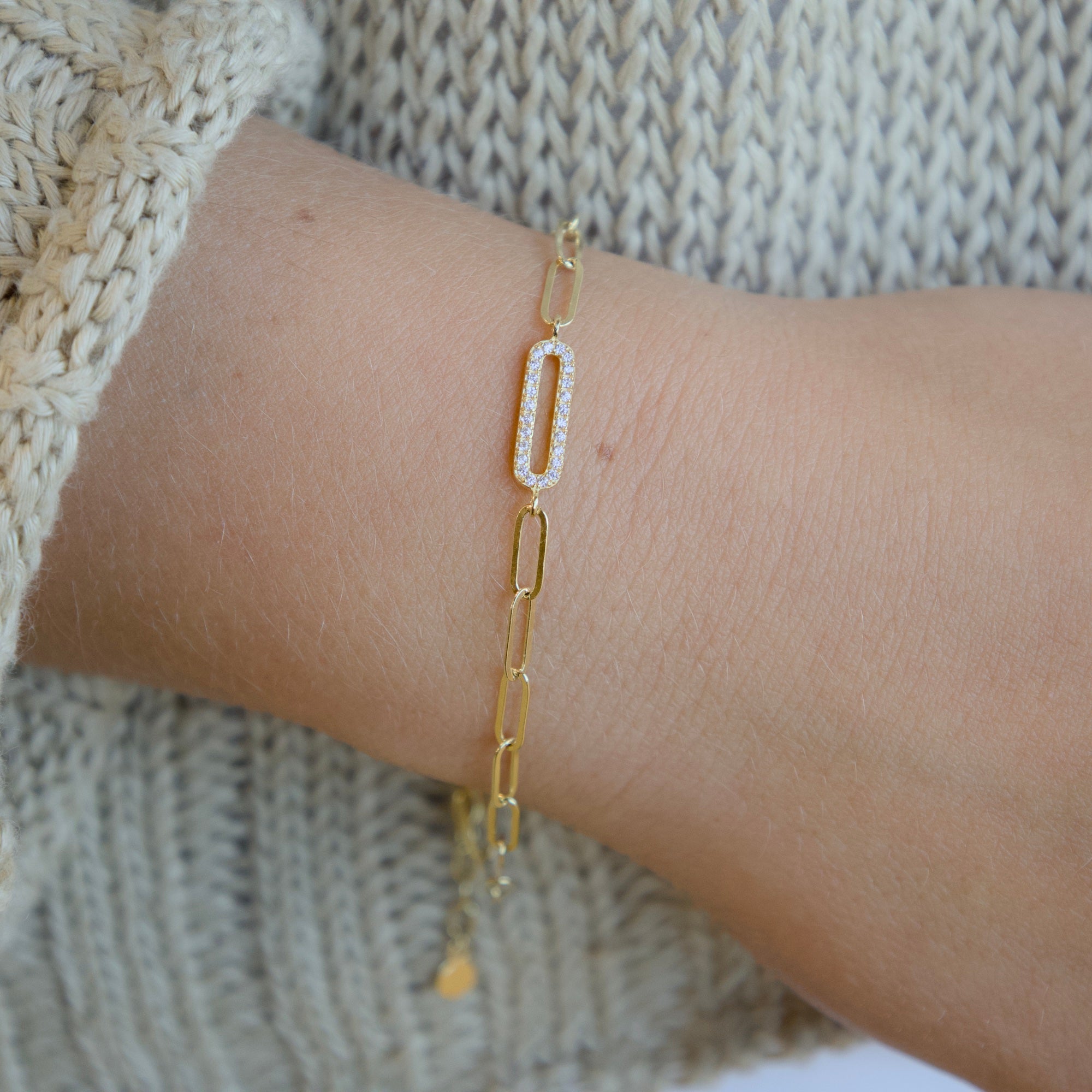 Cubic Zirconia Link Bracelet