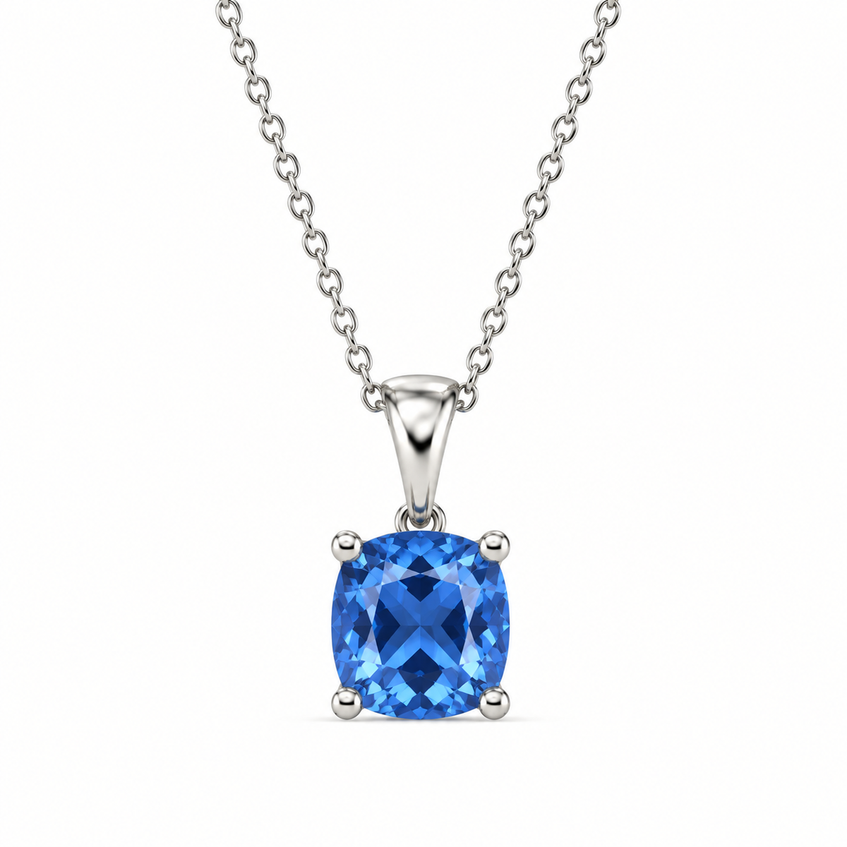 Cushion Cut Birthstone Necklace