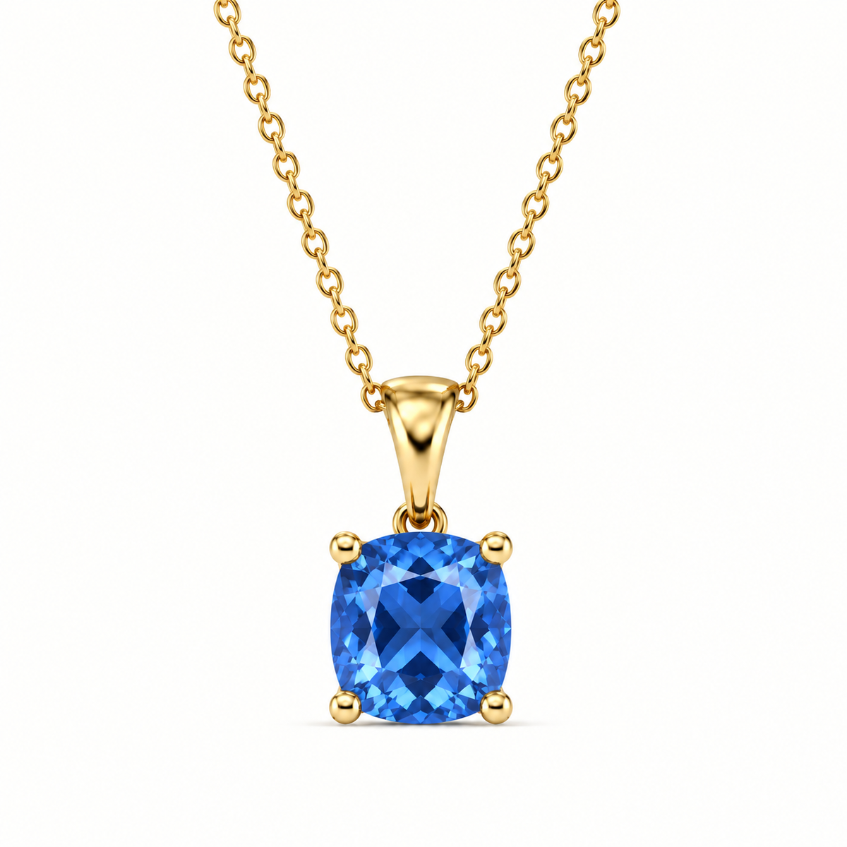 Cushion Cut Birthstone Necklace