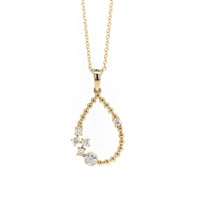 14k Gold Diamond Teardrop Necklace