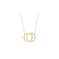 14k Gold Double Circle Diamond Necklace