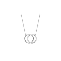 14k Gold Double Circle Diamond Necklace