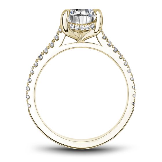 Noam Carver White Gold 4 Prong Halo Engagement Ring