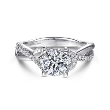 Gabriel & Co 14K White Gold Round Diamond Engagement Ring