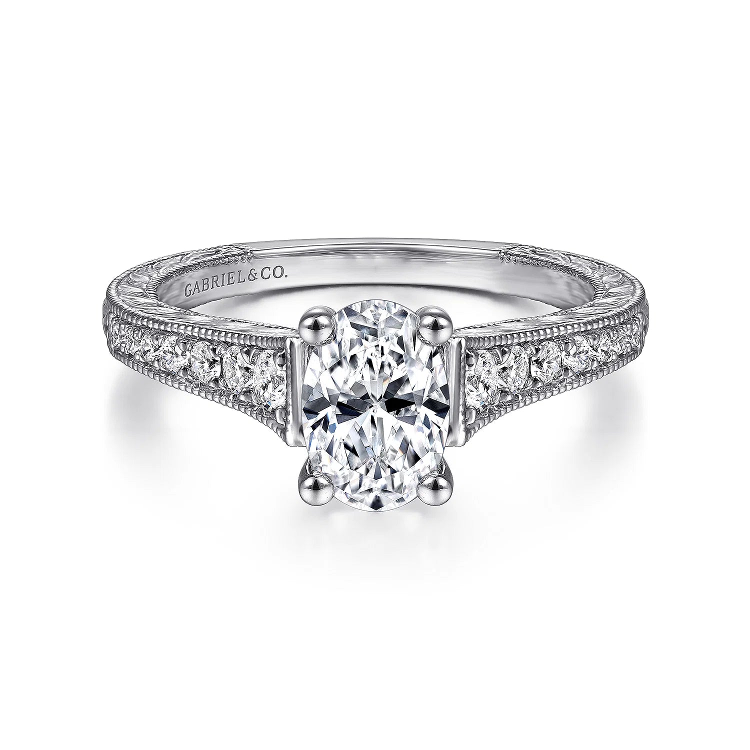 Gabriel & Co 14K White Gold Oval Diamond Engagement Ring – Appelt's ...