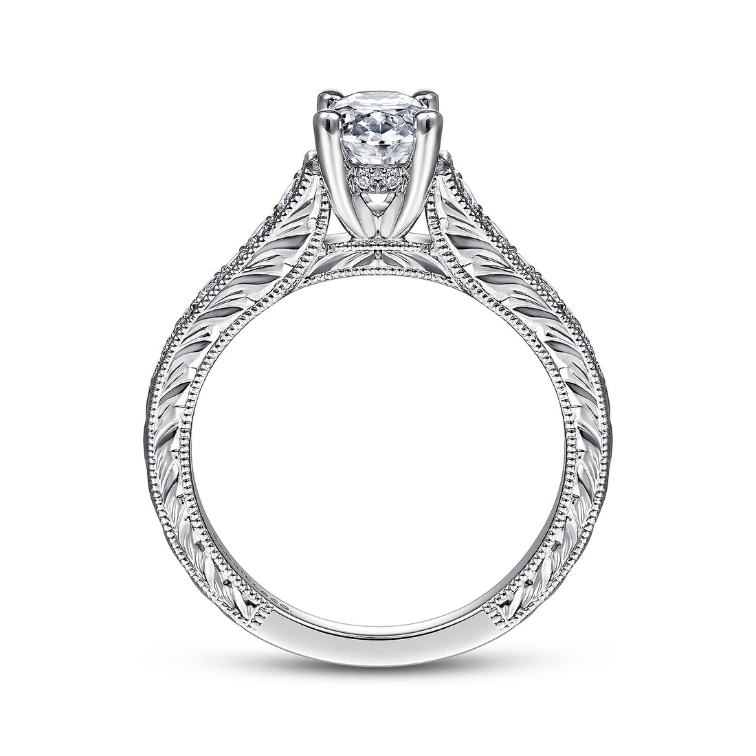 Gabriel & Co 14K White Gold Oval Diamond Engagement Ring