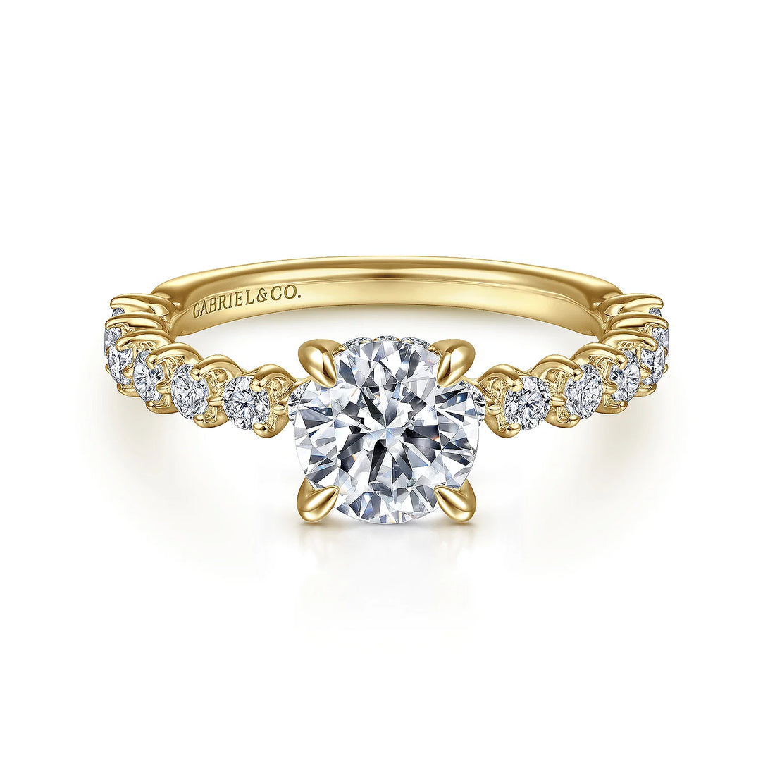 Gabriel & Co 14K Yellow Gold Round Diamond Engagement Ring