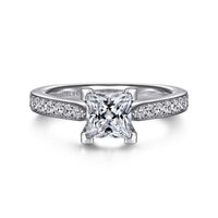 Gabriel & Co 14K White Gold Princess Cut Diamond Engagement Ring