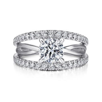 Gabriel & Co 14K White Gold Round Diamond Engagement Ring