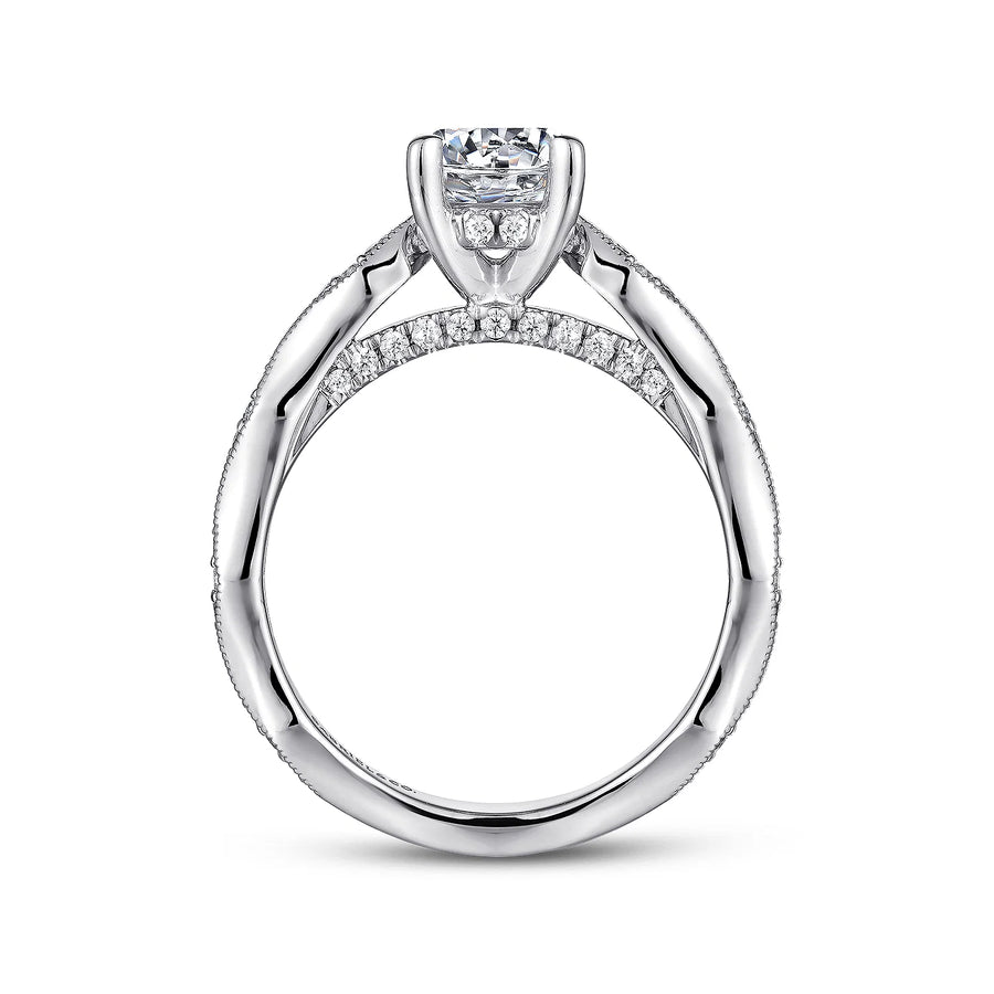 Gabriel & Co 14K White Gold Round Diamond Engagement Ring