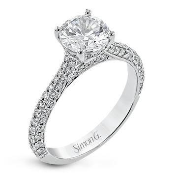 18k White Gold Pave Engagement Ring