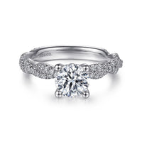 Gabriel & Co 14K White Gold Round Diamond Engagement Ring