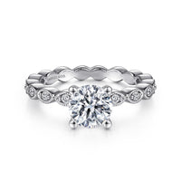 Gabriel & Co 14K White Gold Round Diamond Engagement Ring