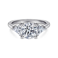 Gabriel & Co 14K White Gold Round Three Stone Diamond Engagement Ring