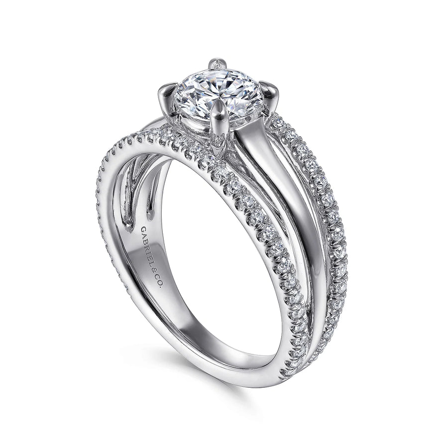 Gabriel & Co 14K White Gold Split Band Engagement Ring