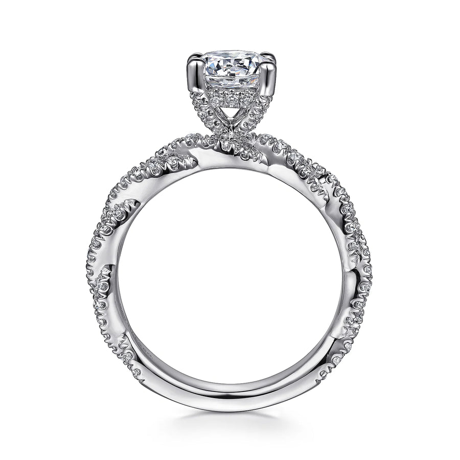 Gabriel & Co 14K White Gold Round Diamond Engagement Ring