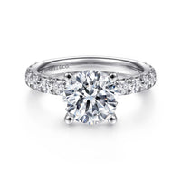 Gabriel & Co 14K White Gold Round Diamond Engagement Ring