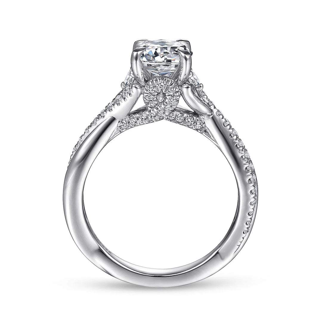 Gabriel & Co 14K White Gold Round Diamond Engagement Ring