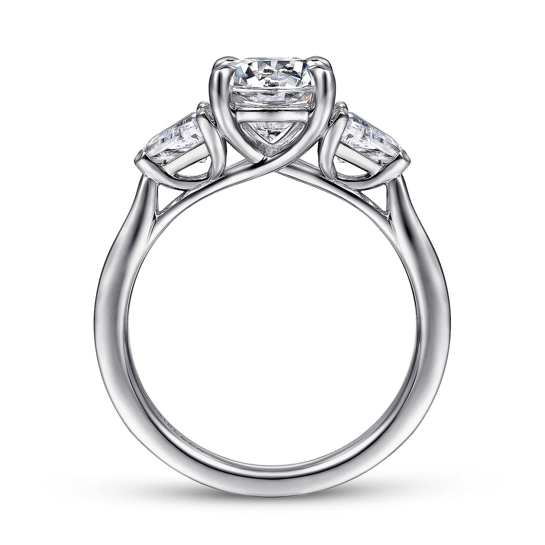 Gabriel & Co 14K White Gold Round Three Stone Diamond Engagement Ring