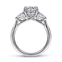 Gabriel & Co 14K White Gold Round Three Stone Diamond Engagement Ring