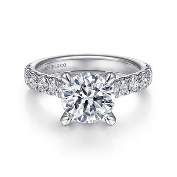 Gabriel & Co 14K White Gold Round Diamond Engagement Ring