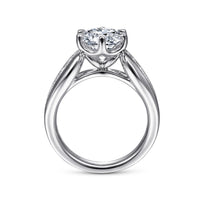 Gabriel & Co 14K White Gold Wide Band Round Diamond Engagement Ring