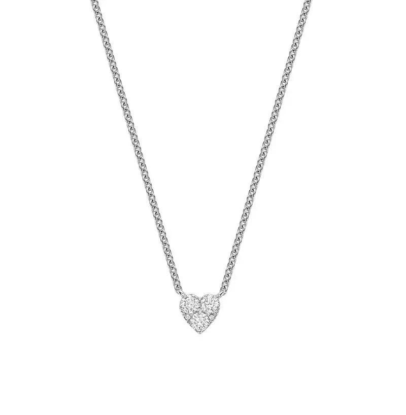 Diamond Heart Cluster Necklace