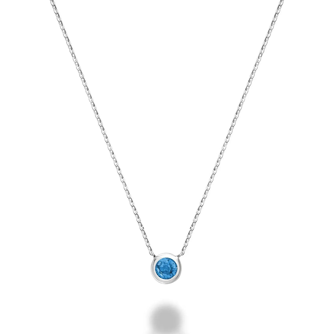 10K Gold Bezel Set Gemstone Necklace