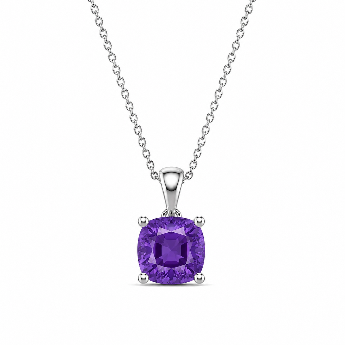 Cushion Cut Birthstone Necklace