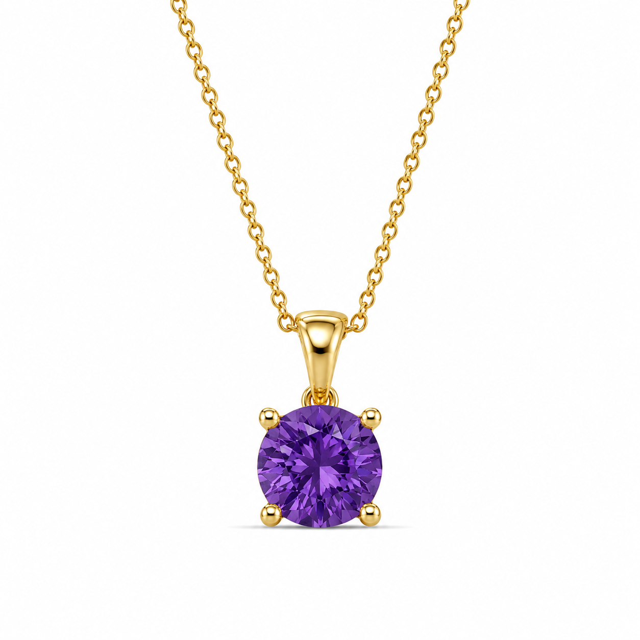 Cushion Cut Birthstone Necklace