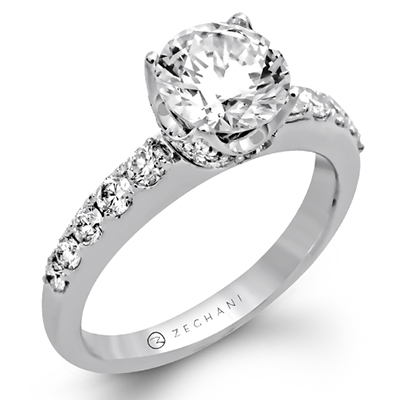 14K White Gold Diamond Multi Stone Engagement Ring