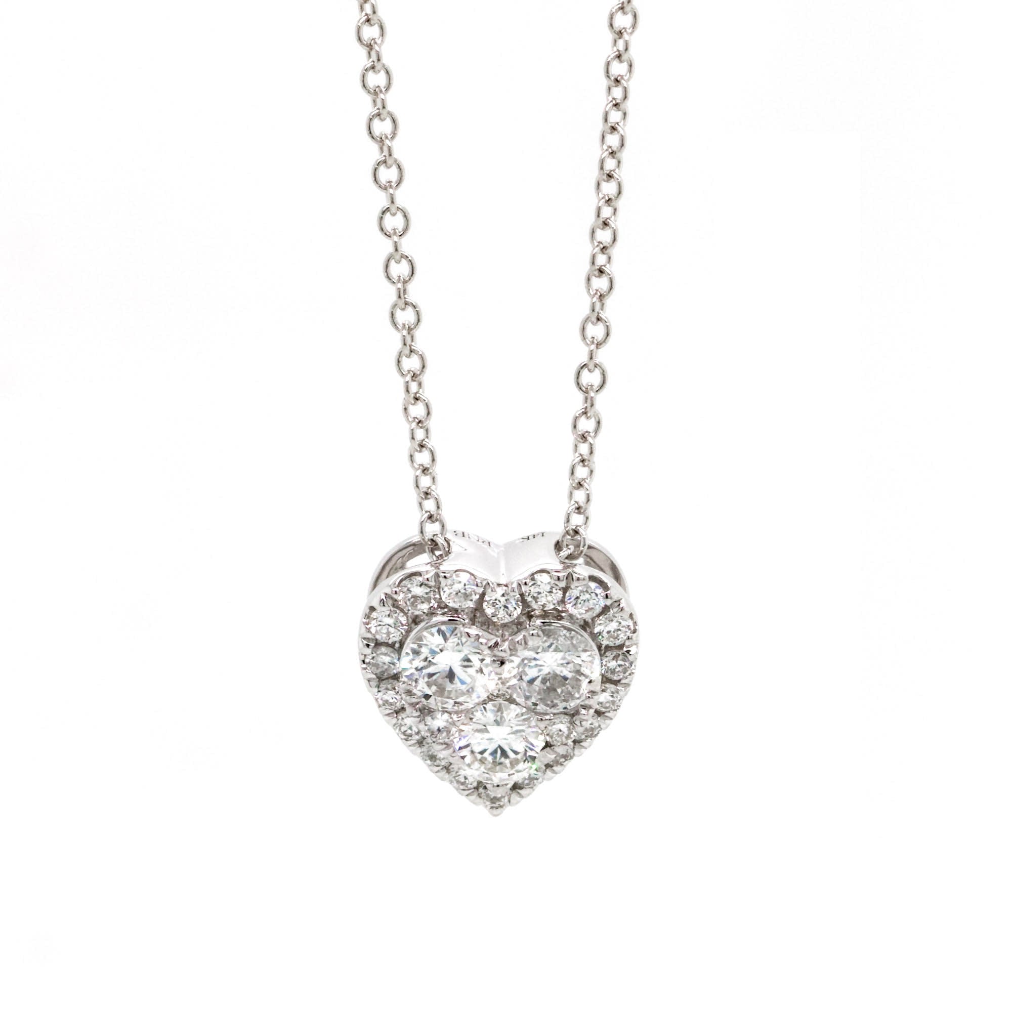 Diamond Heart Cluster Necklace