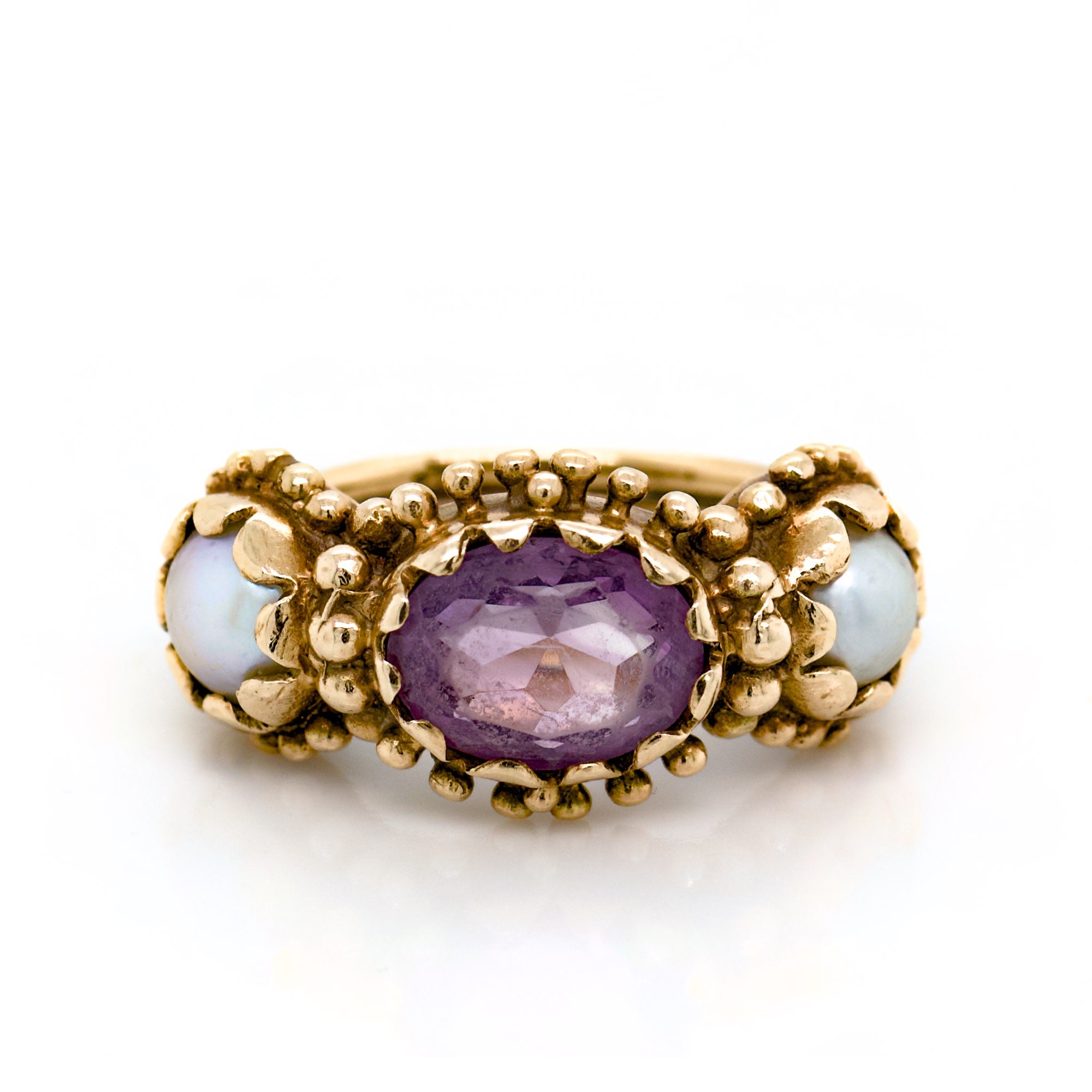 Amethyst & Pearl Ring