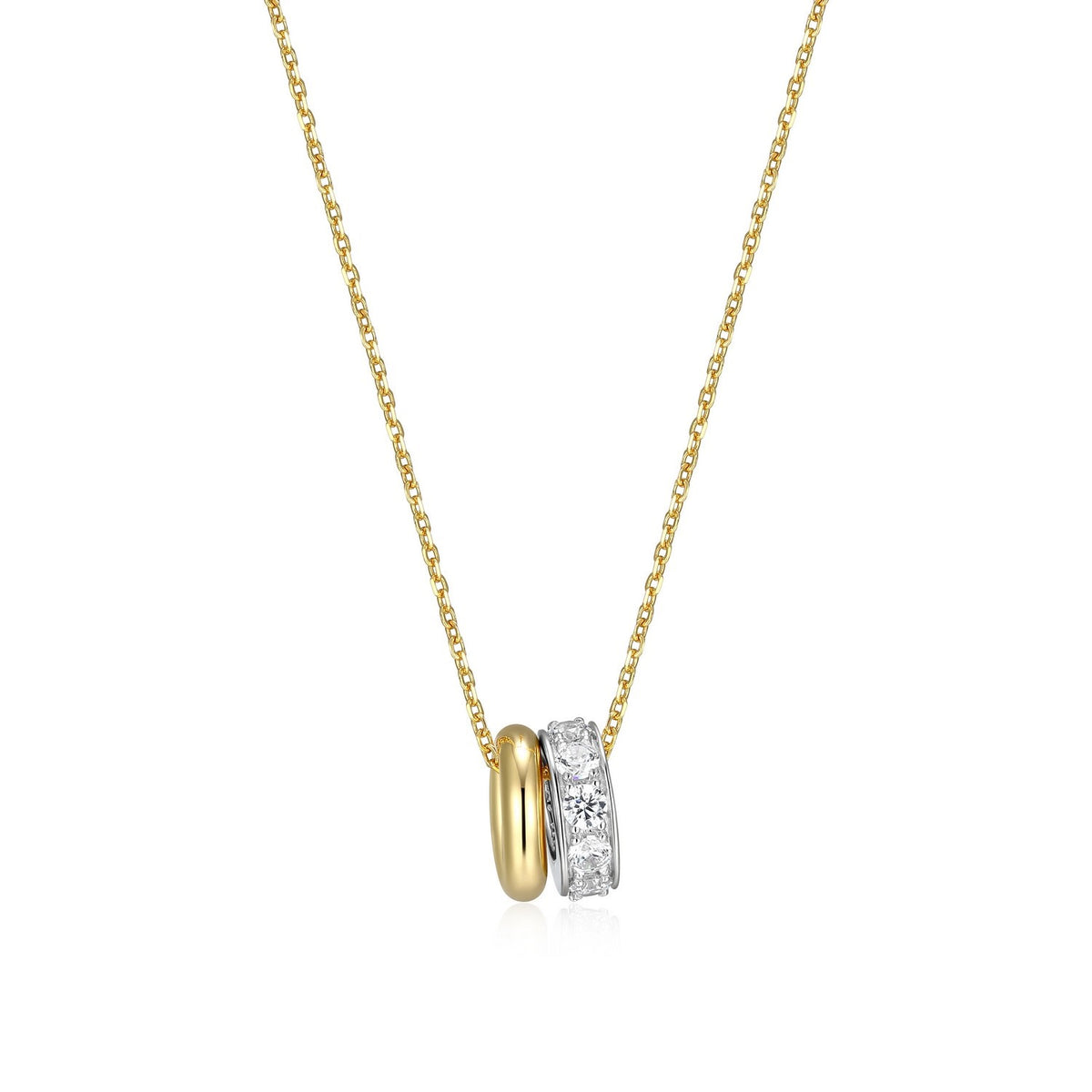 Cubic Zirconia Bead Annulet Necklace