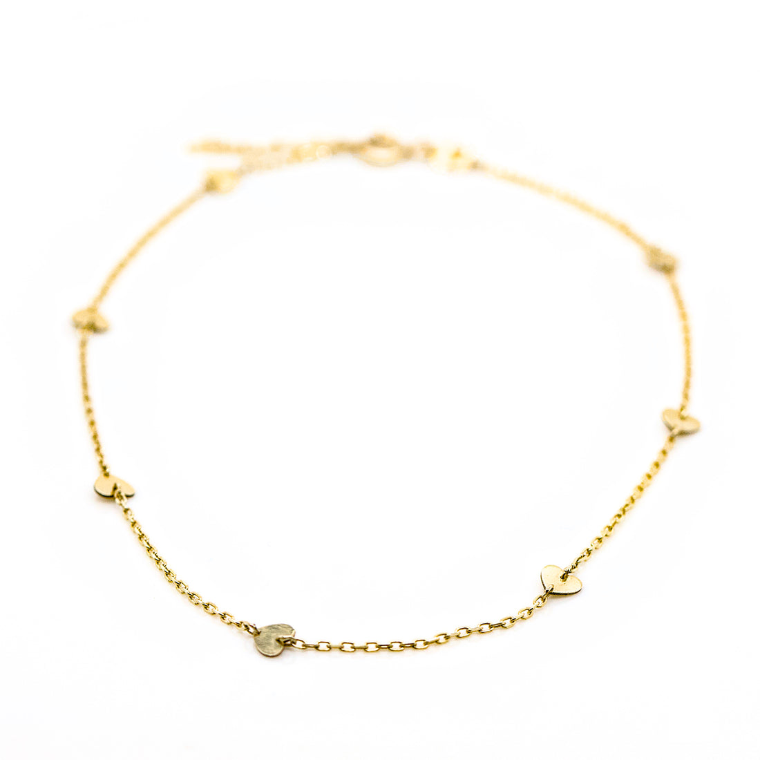 10k Yellow Gold Heart Anklet