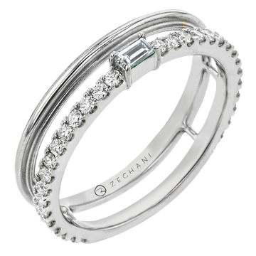 14k Gold Double Band Diamond Fashion Ring