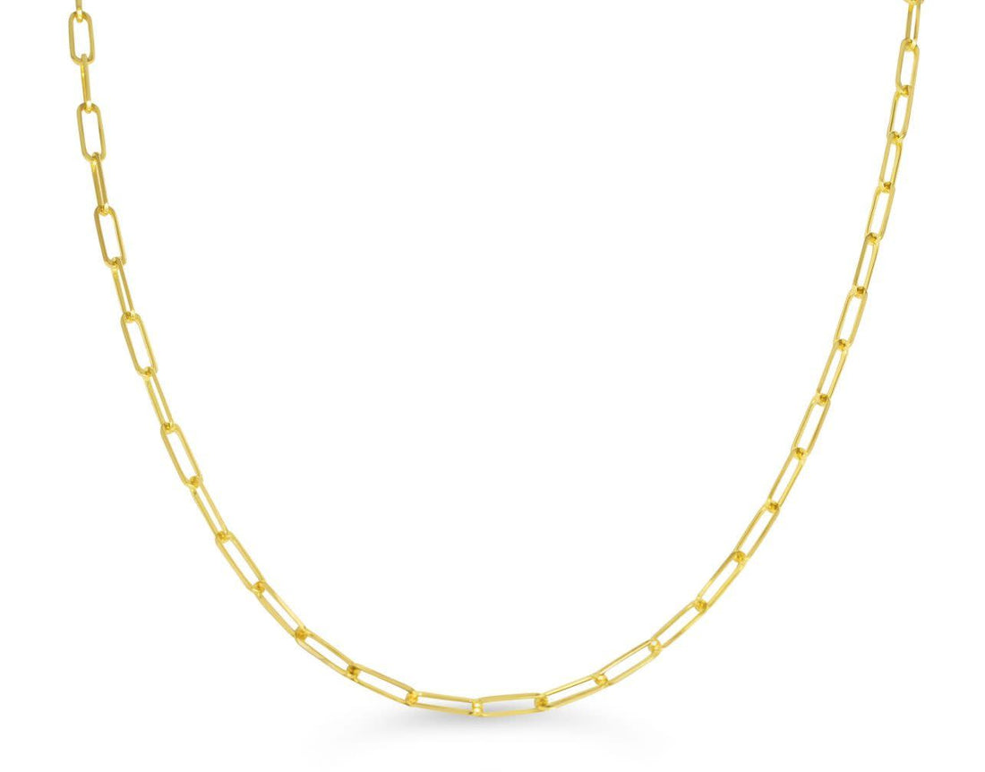 10K Yellow Gold Paperclip Necklace