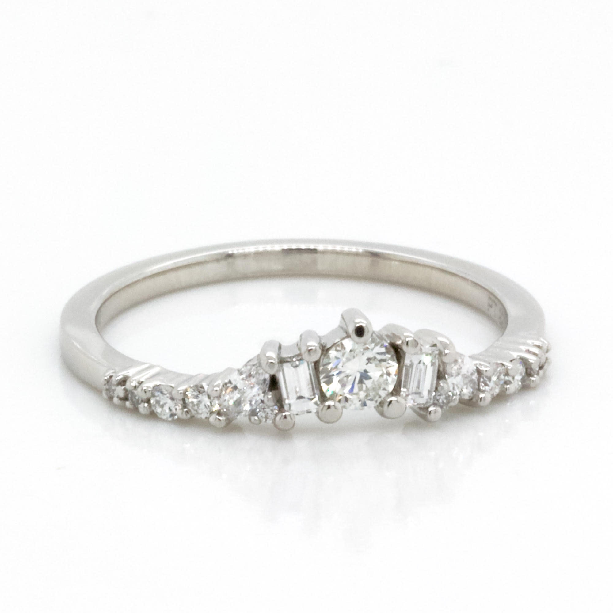 Platinum Multi Stone Diamond Wedding Band