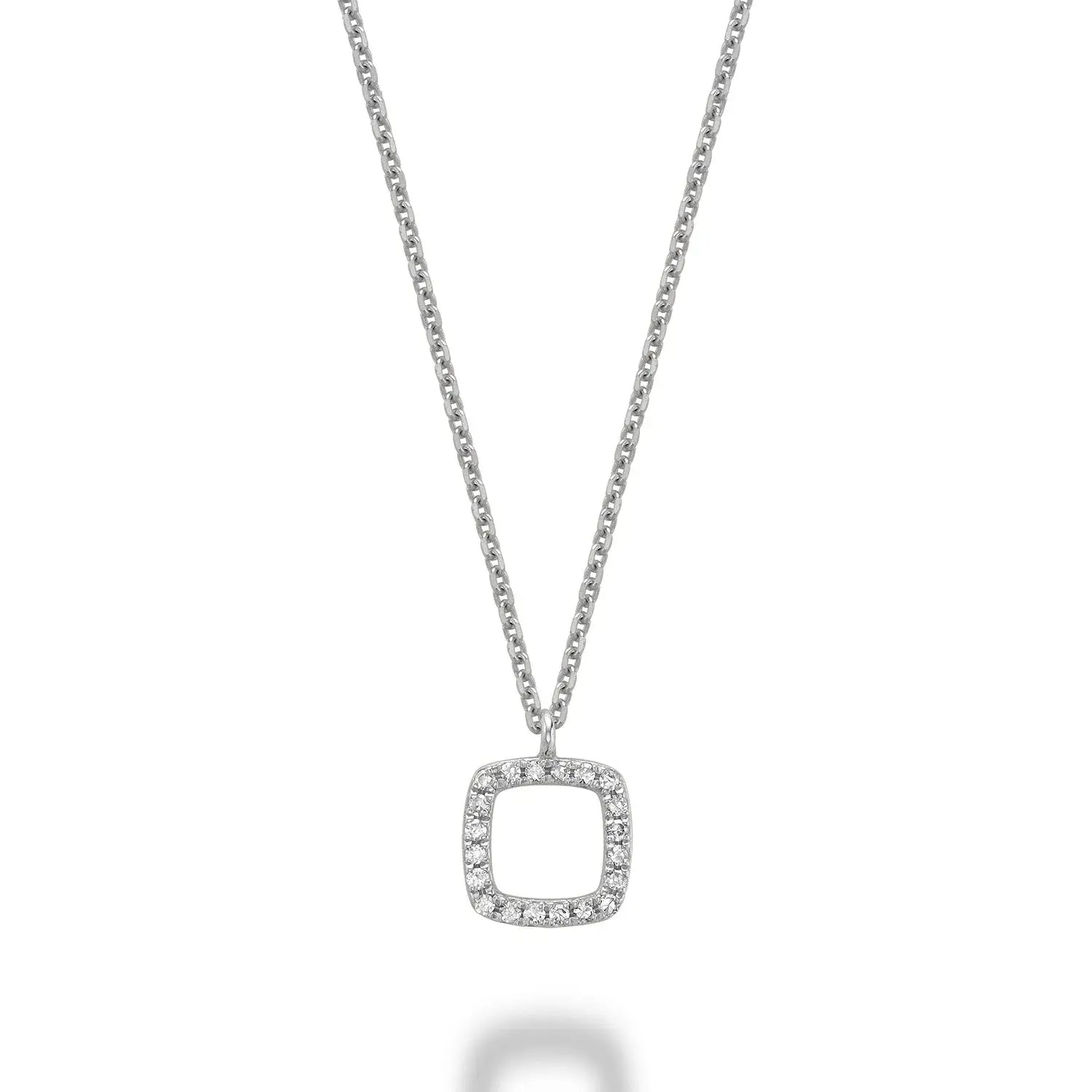 Open Diamond Cushion Necklace