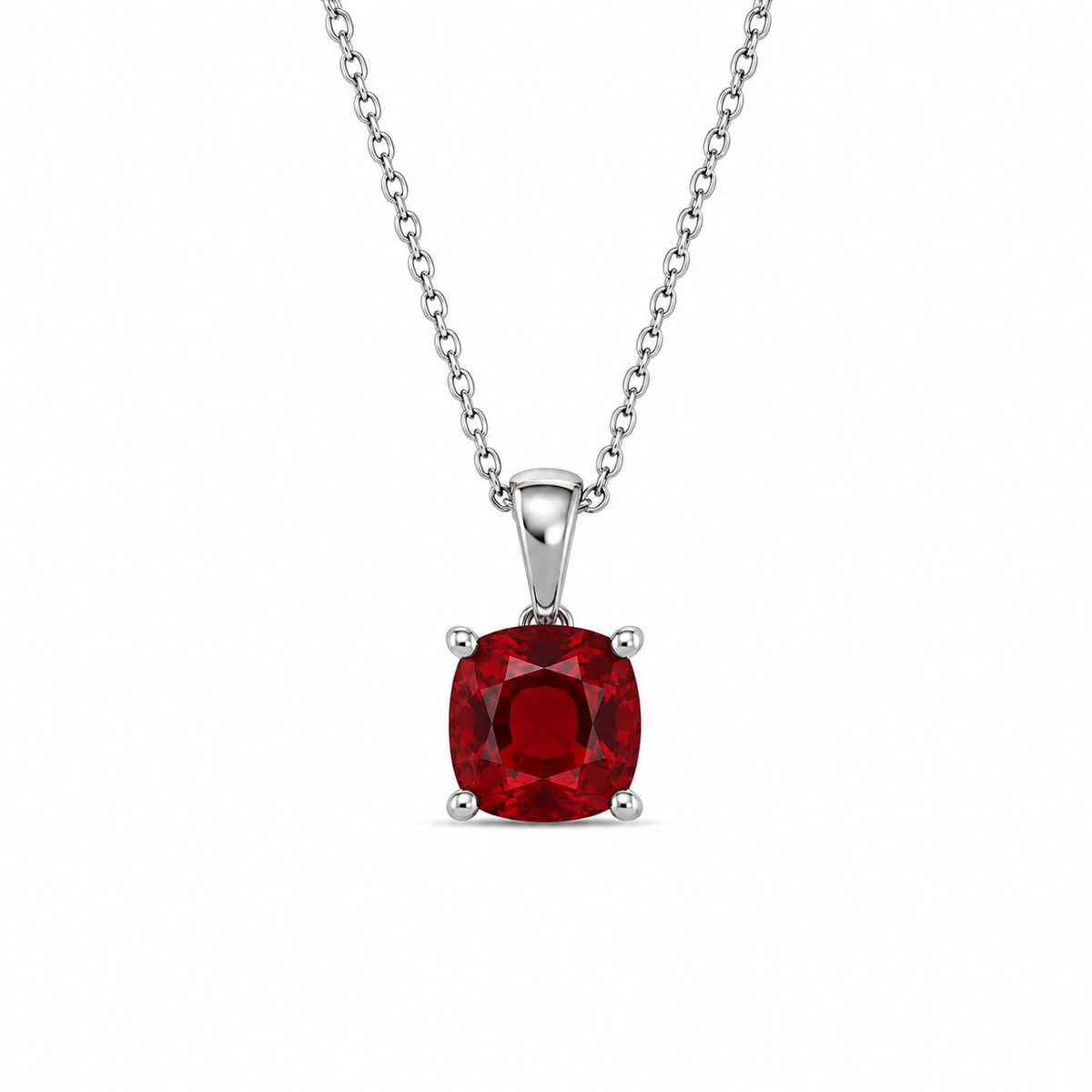Cushion Cut Birthstone Necklace