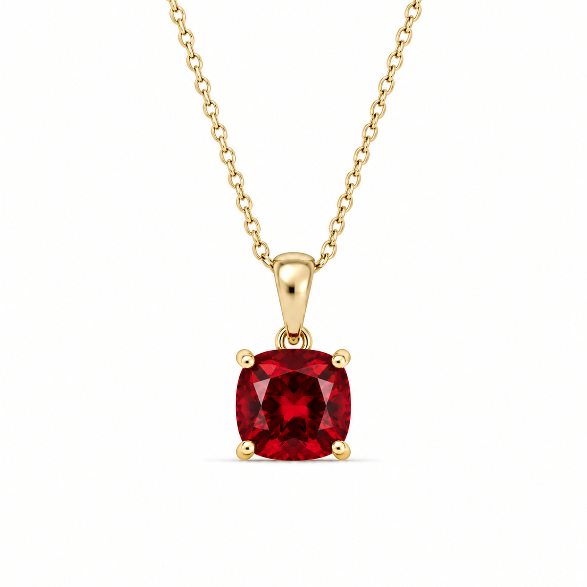 Cushion Cut Birthstone Necklace