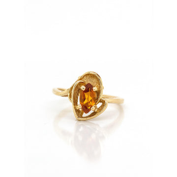 14k Yellow Gold Oval Citrine Ring