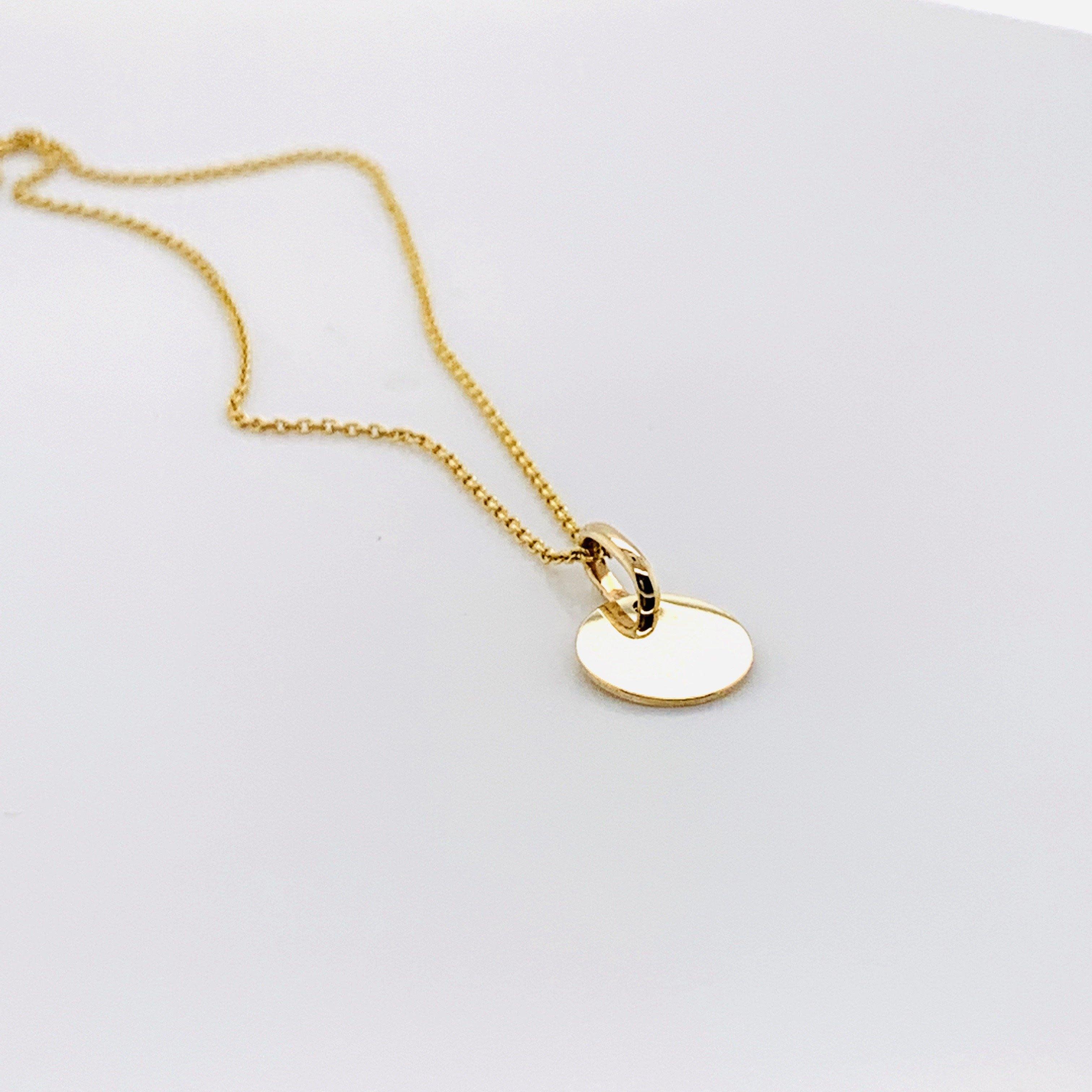 Bella Precious 10k Gold Necklace Mini Disc
