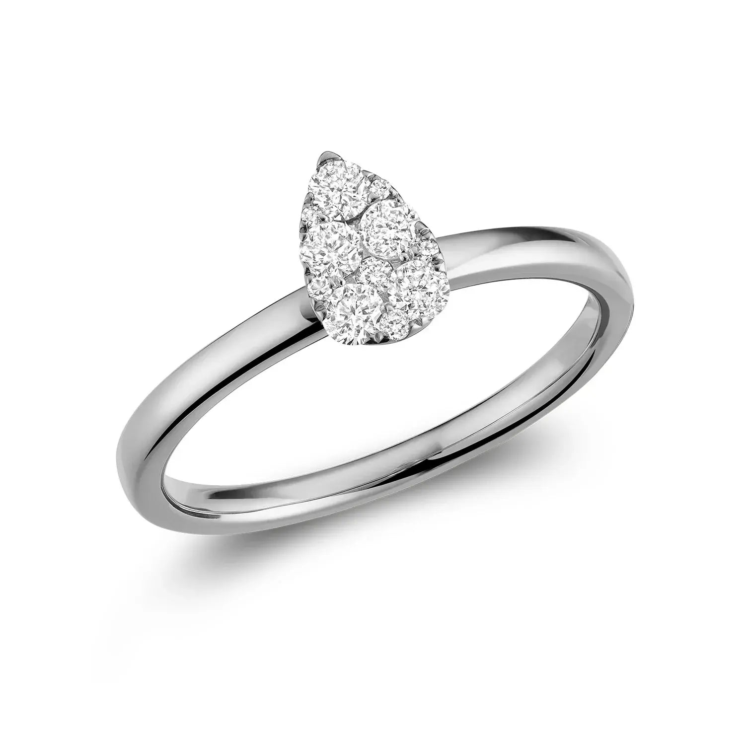 Pear Diamond Cluster Ring