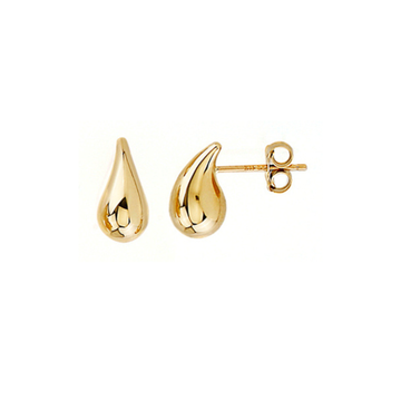 10K Yellow Gold Water Drop Stud