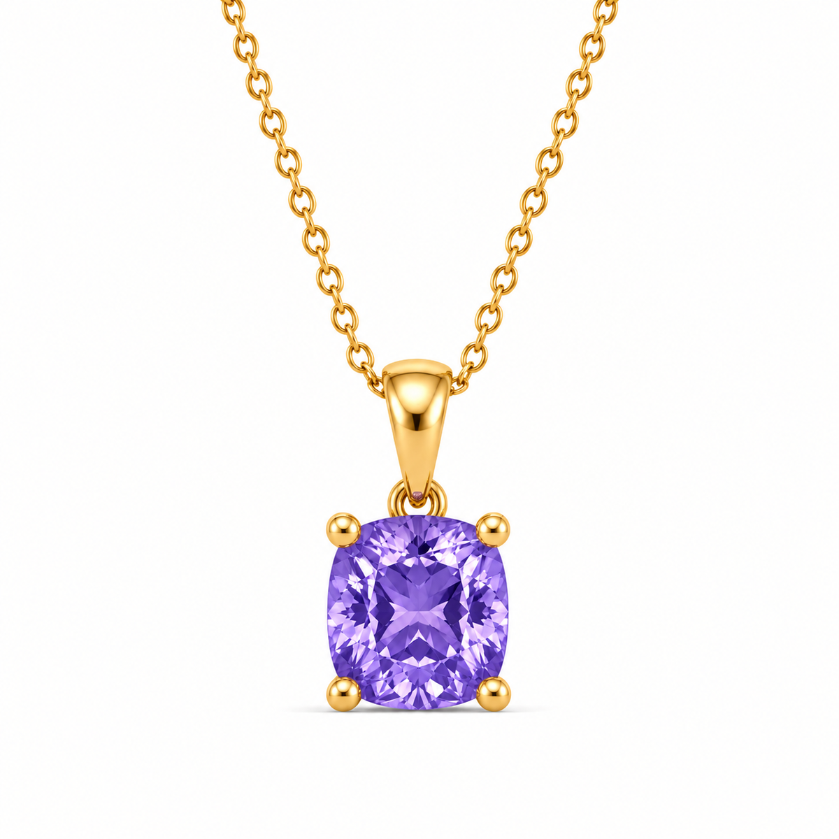 Cushion Cut Birthstone Necklace