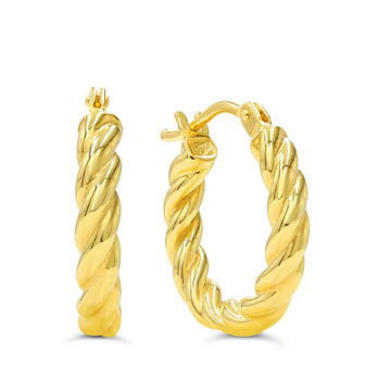 10k Yellow Gold Twisted Hoop