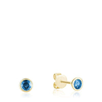 10K Gold Gemstone Bezel Set Earrings