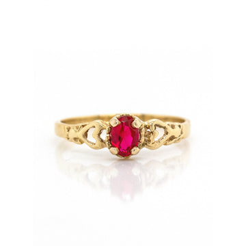 10k Yellow Gold Oval Ruby Ring
